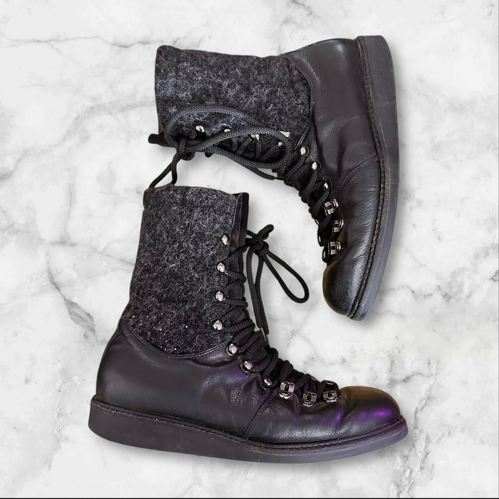 Women's ALBERTO FERMANI Black Alvara Lace Up Boot Size EUR 39/US 8